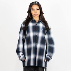 Introducing the Long Sleeve Checker Flannel Shirt! Our lightweight cotton/poly blend is extremely comfortable and provides breathability! This shirt comes in sizes S-5XL. This shirt is for both men and women Cotton/Polyester blend Manufactured by FB County Breathable fabric Fb County, Zip Shirt, White Charcoal, Checkered Shirt, Blue White And Black, Black Khakis, Black Media, Flannel Shirt, Grey And White