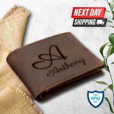 Personalized Leather RFID Wallet, Personalized Monogrammed Engraved Genuine Leather, Bifold Men's Wallet, Father's Day Gift With 👔 Personalized Engraved Men's Wallet - Stylish and Unique 👔 Welcome! Discover the perfect blend of style and personalization with our personalized engraved men's wallet. Our wallets are not just functional but also offer a touch of sophistication. They make an exceptional gift choice for any occasion, combining practicality with sentimental value. ✨🎁 📌 Key Features Embossed Brown Wallets As Gift, Gift Brown Wallet With Coin Pocket, Brown Trifold Wallet As Gift, Brown Wallet With Engraved Logo For Everyday Use, Brown Wallets With Engraved Logo For Everyday Use, Personalized Bifold Wallet For Daily Use, Embossed Rectangular Wallets For Gifts, Bifold Wallet With Engraved Logo As Gift, Father's Day Gift Wallets With Coin Pocket