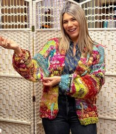 The Beautiful coloured cardigan is knittedc with excellent quality yarn (Blend: 48% Bamboo 44% Wool, 8% Acrylic) in Stocking Stitch. . Perfect for casual,events. Small "touches" of wool decorate the front side of the knit It;s a MEDIUM size cardigan, designed as oversized fit, 72 cm height and 63 cm width In the photo.model height 174cm and is wearing size M/.L - soft , warm and unique! CARE: Delicate hand wash at a temperature not higher than 30 and lay flat to dry. Do not twist, lightly squeez Trendy Multicolor Soft Knit Sweater, Multicolor Knitted Cardigan For Fall, Spring Multicolor Knitted Cardigan, Spring Multicolor Knit Outerwear, Cozy Multicolor Long Sleeve Sweater Coat, Multicolor Knitted Long Sleeve Cardigan, Colorful One-size Sweater For Fall, One Size Colorful Sweater For Fall, Multicolor Chunky Knit Cardigan For Fall