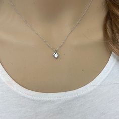 Description: 10k Solid White Gold Mini Small Cz Pendant Necklace - April Birthstone Item No.: 5252mz Metal Type: 10k White Gold Metal Color: White Gold Measurement: Stone: Cubic Zirconia Pendant W/Chain Weight: 1.4 - 1.55 Grams (Vary From Chain) Pendant : 11 X 6 Mm. Chain: 1.2 Mm Chain Available In 16", 18", 20" Brand New Diamond White Square Pendant Solitaire Necklace For Anniversary, Cubic Zirconia Square Pendant Necklace For Gifting, Silver Diamond-shaped Cubic Zirconia Necklace, Silver Cubic Zirconia Diamond-shaped Necklace, Gift Diamond Necklace With Diamond Accents, Diamond White Diamond Cut Necklace For Gift, Diamond White Pendant Necklace With Gemstone, White Diamond-shaped Necklace Gift, White Diamond-shaped Necklace As Gift