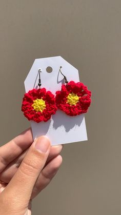 Earrings Red, Wedding Jewelry Earrings, Wedding Earrings, Red Flowers, Crochet Earrings, Wedding Jewelry, Beauty Book, Portugal, Jewelry Earrings