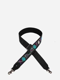 Montana West Western Black Embroidered Crossbody Strap - Montana West World Western Guitar, Purse Strap, Turquoise Stone, Crossbody Strap, You Bag, Montana, Pu Leather, Crossbody Bag, Adjustable Straps