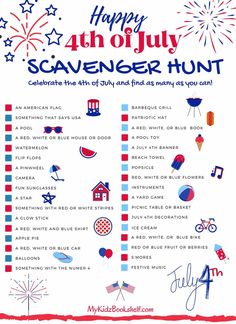 the fourth of july scavenger hunt poster