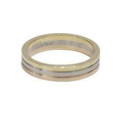 Ring Size: 9.5 Cartier Polished Wedding Ring, Luxury 14k Stamped Wedding Band, Luxury White Gold Wedding Bands, Classic Cartier Jewelry For Wedding, Luxury Yellow Gold Wedding Bands, Cartier Wedding Ring With Round Band, White Gold Wedding Rings With Hallmarks, Cartier Wedding Jewelry With Round Band, Cartier 14k Gold Ring With Vvs Clarity