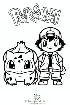 pokemon coloring pages for kids and adults with the word pokemon on it in black and white