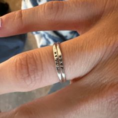 Stackable Name Ring, Dainty Name Ring, Personalized Ring With Your Word Choice, Gift for Mom Ring, Stacking Ring - Etsy Stackable Name Rings, Word Choice, Mom Ring, Name Rings, Personalized Rings, Stackable Rings, Stacking Rings, Gifts For Mom, Gifts