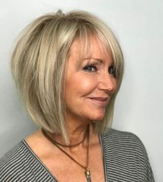 Bob Hairstyle for Older Women Tapered Bob With Bangs, Layered Haircuts For Women, Bob Hairstyles For Fine Hair, Short Choppy Hair, Short Layered Haircuts