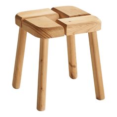 a small wooden stool with two different sections