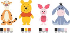 winnie the pooh, tigger and piggy from winnie the pooh cartoon