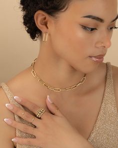 >>SCROLL THRU IMAGES<<  ⭐️The hottest trend in Chain Necklaces!  Our paperclip chain is offered in 2 sizes in Gold, Silver and Rose Gold!  A beautiful addition to layered necklaces.  Select 2 lengths to wear as a double chain necklace or one long length to wear long or wrap as a layered choker/necklace.  Add a Bracelet and Anklet to complete the look!   SIZE Large rectangular link chain measures 7mm x 16mm - *all models are pictured wearing the large link chain Medium rectangular link chain meas Trendy Metal Jewelry With Rectangular Links, Gold Plated Chain Link Ring, Gift Chain Strap Choker Necklace, Party Jewelry With Adjustable Rectangular Links Chain, Trendy Jewelry With Adjustable Chain, Gift Chain Necklace Choker, Adjustable Chain Strap Necklaces For Gifts, Adjustable Chain Strap Necklace As Gift, Adjustable Chain Strap Necklace For Gift