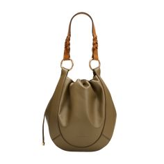 Ulla Johnson "Hilma" bucket bag in calf leather Flat top handles Removable, adjustable shoulder strap Drawstring closure  Interior, one slip pocket Approx. 10"H x 9"W x 4.8"D Professional cleaning recommended Made in Italy Calf Leather Bucket Bag With Adjustable Strap, Everyday Bucket Bag With Gold-tone Hardware And Round Handle, Luxury Bucket-shaped Hobo Bag With Handle Drop, Calf Leather Bucket Bag With Handle Drop For Travel, Calf Leather Bucket Bag For Travel, Travel Bucket Bag With Handle Drop In Calf Leather, Calf Leather Bucket Shoulder Bag With Adjustable Strap, Leather Bucket Hobo Bag With Handle Drop, Leather Bucket Hobo Bag