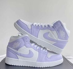 Light Purple Custom Air Jordan 1 – unitecustom Modern Custom Sneakers For Streetwear, Trendy Custom Sneakers With Translucent Outsole, Trendy Custom Sneakers With Boost Midsole, Trendy Custom Sneakers With Boost Midsole And Round Toe, Custom Air Jordan 1, Bold Shoes, Basket Style, Nike Fashion Shoes, Preppy Shoes