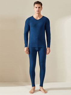 Specification : Color: Green, Blue, Red, Coffee, Grey, Black Size: S, M, L, XL, 2XL, 3XL Material: Nylon, Silk, Wool Style: Casual, Home, Comfortable Season: Spring, Autumn, Winter Item Type: Thermal Sets Package included: 1*Set Blue V-neck Sleep Set, Blue V-neck Sleepwear Set, Blue Stretch Sets For Winter, Blue Long Sleeve Stretch Sleepwear, Blue Stretch Long Sleeve Sleepwear, Blue Stretch Sleepwear Sets, Blue Crew Neck Loungewear Set, Blue Stretch Top For Sleep, Fitted Blue Winter Sleepwear