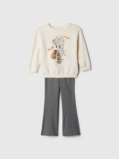 Soft cotton-blend sweatshirt and flare sweatpants.  Crewneck.  Long sleeves.  Halloween Minnie Mouse graphic at front.  Banded hem.  Elasticized waist at sweatpants.  This product was made in a factory that invests in gender equality and women’s empowerment.  Through RISE Reimagining Industry to Support Equality) and Gap Inc. ’s program P. A. C. E.  Personal Advancement & Career Enhancement), we support people who make our clothes to build the skills, knowledge, confidence, and resilience needed Halloween Minnie Mouse, Flare Sweatpants, Disney 2024, Sweat Set, Toddler Halloween, Gender Equality, Support People, One Clothing, Disney Movie