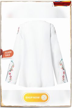 Zanzea Women Long Sleeved Ethnic Printed Spring Vintage Loose Blouse Shirts V-neck Tops Bohemian Long Sleeve Embroidered Top For Vacation, Bohemian V-neck Embroidered Top, Bohemian V-neck Printed Blouse, Traditional Embroidered V-neck Peasant Top, Spring Folk Style V-neck Peasant Top, Bohemian Embroidered Long Sleeve Top With Boho Collar, Bohemian Long Sleeve Embroidered Top With Boho Collar, Bohemian Embroidered Top With Boho Collar, Floral Embroidered V-neck Blouse For Vacation