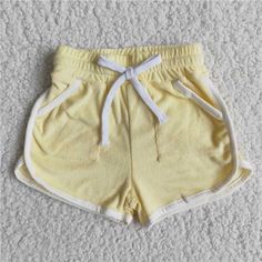 Fabric: Denim Delivery Time:7-10 daysFeather:Eco-friendly,Anti-pilling,other Towel Girl, Baby Girl Shorts, Baby Skirt, Baby Yellow, Girls Summer Outfits, Yellow Shorts, Shorts For Women, Drawstring Shorts