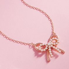 Necklace Size : 16" + 3" L Pendant Size : 1.3" X 1.2" Metal Bow, Bow Pendant, Pearl Cream, Necklace Size, Necklace Sizes, Lowest Price, Size 16, On Sale, Pendant Necklace