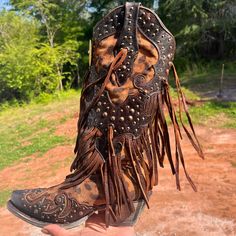 Corral Brand. I Bought Them For 288 Online. One Boot Didn’t Fit My Calves So I Just Didn’t Try The Other One. Cowgirl Boots With Fringe, Knee High Sneakers, Cute Cowgirl Boots, Cute Cowgirl, Diy Clothes And Shoes, Ethiopian Opal Ring, Cowgirl Chic, Hippie Girl, Western Boots Women