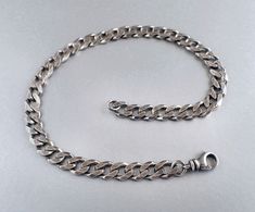 "Curb chain men's sterling silver bracelet. Simple, minimalist, very compact with a medium weight slimline curb chain with a tough vibe. Choose your length: 5 ½, 6, 6 ½, 7, 7 ½, 8, 8 ½, 9, 9 1/2, 10 inches. Length is actual length of bracelet-may be just a tiny bit off on length, because the large links makes it hard to be accurate. Designed for men. Chain is a 5.5 mm excellent quality beveled curb, links are 6/16 wide. Chain has been medium oxidized, then given a brushed finish and lightly poli Sterling Silver Link Bracelet With Curb Chain For Everyday, Sterling Silver Curb Chain Bracelet For Everyday, Classic Sterling Silver Curb Chain Bracelet For Everyday, Everyday Sterling Silver Cuban Link Bracelet With Curb Chain, Everyday Sterling Silver Bracelet With Curb Chain, Modern Sterling Silver Curb Chain Bracelet For Everyday, Everyday Sterling Silver Curb Chain Bracelet, Minimalist Sterling Silver Curb Chain Bracelet, Classic Sterling Silver Bracelet With Curb Chain