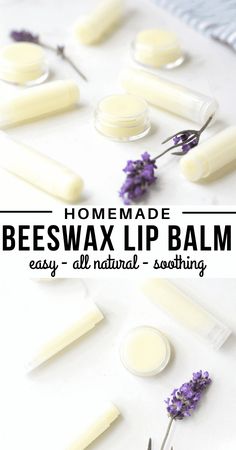 This homemade beeswax lip balm recipe is made with all natural ingredients like shea butter, Vitamin E, honey and coconut oil! Homemade Toiletries, Natural Lip Balm Recipe, Honey And Coconut Oil, Beeswax Recipes, Coconut Oil Lip Balm