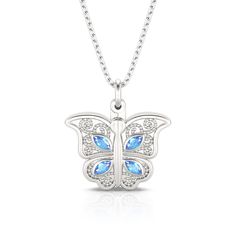 This photo necklace is the best choice to make the memory eternal. It features butterfly designed to open and close. The necklace is created in sterling silver with stunning details, with your own photo included, this beautiful piece will be more memorable. Never miss this romantic and exquisite piece!Carat Weight: 1 ctStone Size: 2*4 mmStone Type: Jeulia® StoneNumber of Stones: 8 Stone Color: Aquamarine BlueStone Shape: MarquiseWeight: 6.1 gWidth: 21.3 mmHeight: 21.4 mmThickness: 5.2 mmMaterial Butterfly Heart, Photo Necklace, Necklace Online, Aquamarine Blue, Butterfly Design, Personalized Necklace, Blue Stone, Quality Jewelry, Watch Design