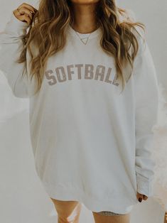 Softball Sweatshirt | Softball Crewneck | Softball Shirt | Vintage Feel | Unisex | Neutral | Size Up For Oversize Sweatshirt Softball Mom Sweat Shirt, Softball Sweatshirts & Hoodies, Game Day White Relaxed Fit Sweatshirt, White Relaxed Fit Sweatshirt For Game Day, White Oversized Sweatshirt For Sports Season, White Collegiate Sweatshirt With Relaxed Fit, White Varsity Sweatshirt With Relaxed Fit, White Tops With Team Spirit For Fall, White Tops For Fall With Team Spirit Style