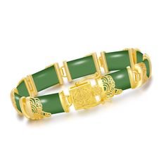 PRICES MAY VARY. 【Jade Bangle Bracelet】The elegant green jade bracelet is a gorgeous addition to any woman. This bracelet is very elegant and luxurious when worn alone or stacked with bracelets, and has outstanding temperament. 【18kt Gold Plated Bracelet】The jade bangle is made of 18kt gold plated sterling silver. The box clasp provides security and blends seamlessly into the design. 8.5"long. 0.38" wide. 【Jade Jewelry】Jade stone not only symbolizes wealth and health, but also brings good luck. Green Jade Bracelet, Gemstone Bangle Bracelets, Gemstone Bangle, Jade Bangle, Box Clasp, Jade Bracelet, Jade Jewelry, Gold Plated Bracelets, Jade Stone