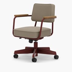 an office chair with casteors and wheels on the back, viewed from the front