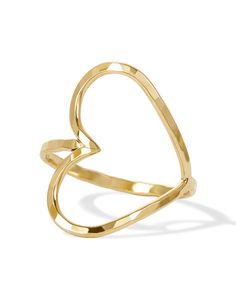 Material: 10k gold plated over brass or sterling silverDimensions: 3/4" x 3/4" (ring face) *Fulfillment will be completed by James Michelle Jewelry and will ship separately from your MMM items. Valentine's Day Gold Stackable Open Rings, Gold Stackable Open Rings For Valentine's Day, Adjustable Yellow Gold Rings For Valentine's Day, Adjustable Heart-shaped Gold Jewelry, Adjustable Heart Cut Yellow Gold Jewelry, Adjustable Heart-shaped Stackable Yellow Gold Rings, Adjustable Heart-shaped Tarnish-resistant Jewelry, Gold Heart-shaped Stackable Rings For Valentine's Day, Gold Sterling Silver Heart Ring For Valentine's Day