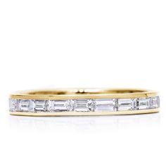 Statement piece, this baguette eternity band is beautiful on it's own or paired with an engagement ring.  This ring stuns when worn with a 3 stone ring. Baguette Eternity Band, 3 Stone Ring, Diamond Eternity Band, 3 Stone Rings, Jewel Box, Eternity Band Diamond, Diamond Eternity, Baguette Diamond, Eternity Band