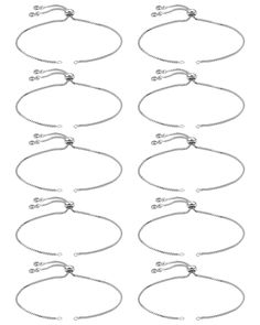 six different types of silver bracelets on a white background with the same length and width