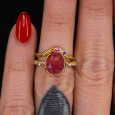 The first example in the photos is of a custom ring (4.6ct rosecut pink sapphire). Please contact us for other gemstone requests if you don't see what you're looking for under the Loose gems section. Please note: we do not sell the settings by themselves as they're created to order based on a loose gemstone chosen from the shop. To have a ring made, please select a loose gemstone from the shop and then a ring setting...this will equal the full cost of the ring that will be made especially for yo Bespoke Rings, Right Hand Rings, Custom Ring, Ring Setting, Macro Lens, Matching Rings, Epiphany, 14k Gold Ring, Matching Band