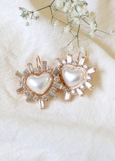 Pearl Drop Earrings Heart Crystal Drop Earrings White Hear | Etsy Valentine's Day Wedding Pearl Drop Earrings, Elegant Heart Earrings For Wedding, Heart Pendant Earrings For Wedding, Silver Heart Pendant Earrings For Wedding, Silver Heart Pendant Wedding Earrings, Wedding Heart Beads Drop Earrings, Silver Bridal Earrings For Valentine's Day Wedding, Wedding Double Heart Earrings, White Double Heart Earrings For Wedding