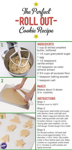 the instructions for making cookies are shown here