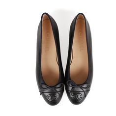 This pair of CC Ballet flats are in dark navy blue lambskin, with an embossed "CC" logo toe cap, tie front, tonal stitching, and black leather soles. Origin: ItalyCondition: New and never wornAccompanied by: Damaged Chanel box, Two shoe dustbagsSize: 37 EU Shoe Png Aesthetic, Chanel Black Ballet Flats, Black Chanel Ballet Flats, Ballet Flats Chanel, Chanel Ballet Flats Black, Channel Flats, Black Wishlist, Black Chanel Flats, Chanel Black Flats