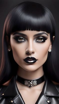 Goth Glam, Theme Tattoo, Gothic Fantasy Art, Black Lipstick