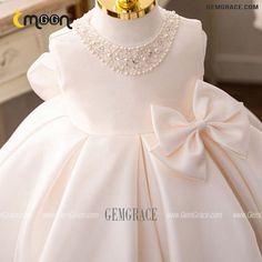 10% off now|Luxe Pearl Neckline Satin Flower Girl Dress With Big Bow Knot at GemGrace. Click to learn our pro custom-made service for wedding dress, formal dress. View Couture Flower Girl Dresses for more ideas. Stable shipping world-wide. Girls Birthday Party Dress, Satin Flower Girl Dress, Baby Birthday Party Girl, Kids Dress Wear, Baby Girl Dress Patterns, Girl Dress Patterns, Birthday Party Dress, Baby Girl Birthday, Girls Party Dress