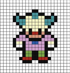 The Simpsons Pixel Art, Perler Beads Simpsons, Simpsons Pixel Art, Clown Pixel Art, Pixel Art Ideas Simple, Cartoon Pixel Art, Perler Beads Pattern, Krusty The Clown, Pixel Beads