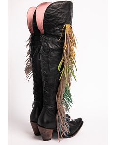 Festival Leather Fringe Boots, Bohemian Leather Boots With Fringe, Leather Fringe Boots For Rodeo, Fairy Cabin, Cowgirl Chaps, Lane Boots, Fall Winter Trends, Cheap Boots, Cowgirl Party