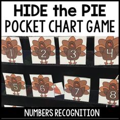 a turkey themed pocket chart game for numbers recognition