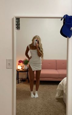 White Party Dresses Short Prom Dress Homecoming Dress Short White Dress Dance, Whote Hoco Dress, Scoop Neck Hoco Dresses, Tight Short Formal Dresses, Hoco Dresses Princess Polly, Black Fitted Mini Dress Outfit, White Short Hoco Dress, Thick Strap Hoco Dresses, Wofo Dresses Short