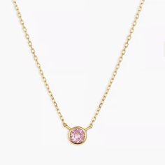 This Beautiful Pink Sapphire Necklace Features A Bezel Set Genuine Gemstone On A Dainty Solid Gold Chain That's Perfect For Layering With Other Gold Necklaces. Excellent Condition, I’m Just More Of A Silver Girly So Downsizing My Closet! Gold Sapphire Necklace, Pink Sapphire Necklace, Gorjana Jewelry, Solid Gold Chains, Gold Necklaces, Sapphire Necklace, Pink Sapphire, Gold Chain, Gold Chains