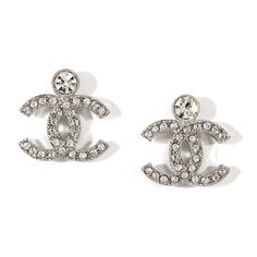 Chanel 23k Silver Crystal Cc Logo Classic Statement Stud Drop Mini Earrings ********** Chanel ********** Brand: Chanel Size: (0.75 Long X 0.75 Wide) Name: Interlocking Color: Silver & Crystal Style: Stud Earrings Season: 23k Style#: Abc163 B14705 Ns703 Material: Metal Screw Back, Pierced Siler Metal Material Silvery Silver And Crystal All Around The Cc Mini Sized Classic Studs Crystal Stud Top Brand New In Box, With Tags And Dust Bag, Full Set 100% Authentic Or Your Money Back Great Gift I Ship Earrings Chanel, Chanel Brand, Mini Earrings, Chanel Earrings, Chanel Accessories, Chanel Jewelry, Silver Crystal, Cc Logo, Metal Material