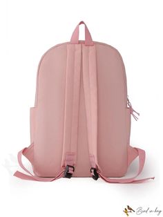 BirdinBag - Premium College Function Backpack: Large Capacity, Elegant Letter Patch Decoration & Doll Accessory Preppy Backpack, School Rucksack, Cartoon Bag, Rabbit Decor, Bear Decor, College Backpack, Commuter Bag, Details Pictures, Student Backpacks