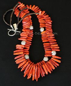 Hand-Built by Southwest Designs | Southwest Designs Olive Shell, Sponge Coral, Southwest Design, Natural Coral, Coral Red, Clear Resin, Shell Beads, Toggle Clasp, Strand Necklace