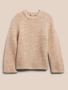 Merino Honeycomb Stitch Sweater | Banana Republic Where To Get Cute Sweaters, Women's Winter Fashion, Best Sweaters, Teacher Fits, Crew Neck Sweaters, I Fall To Pieces, Honeycomb Stitch, Knitting Sweater, Stitch Sweater