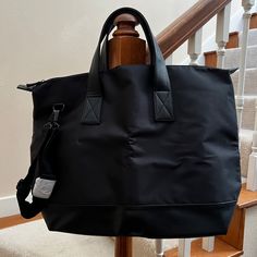 Unbranded, Unused Tote Bag Cannot Remember Where I Got It From, Was Tucked Away In My Luggage. Feels Substantial Thanks For Looking, God Bless All! Black Nylon Weekender Bag With Large Capacity, Black Nylon Shopping Bag, Large Capacity Black Nylon Weekender Bag, Black Nylon Duffle Bag With Removable Pouch, Black Nylon Tote Satchel, Black Travel Bag With Zipper And Double Handle, Black Briefcase With Large Capacity And Double Handle, Black Large Capacity Briefcase With Double Handle, Black Double Handle Briefcase With Large Capacity