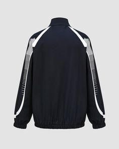 Details: Long-sleeve racing jacket with front letter and graphical printTop Length: CroppedSleeve Length: Long SleevesMaterials:95% Polyester + 5% Spandex Racing Jacket, Biker Jacket, Print Tops, Coats Jackets, Sleeve Length, Spandex, Long Sleeve, Blue