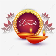 happy diwali greeting card with candles and leaves on white background, illustration, creative, festive png and psd