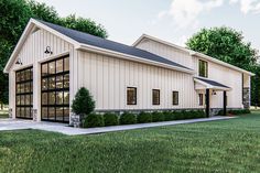 this is an artist's rendering of a two - story barn style home in the country